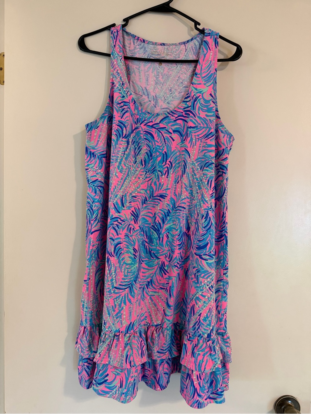 Lilly Pulitzer Pink Blue Tropical Print Swim Coverup